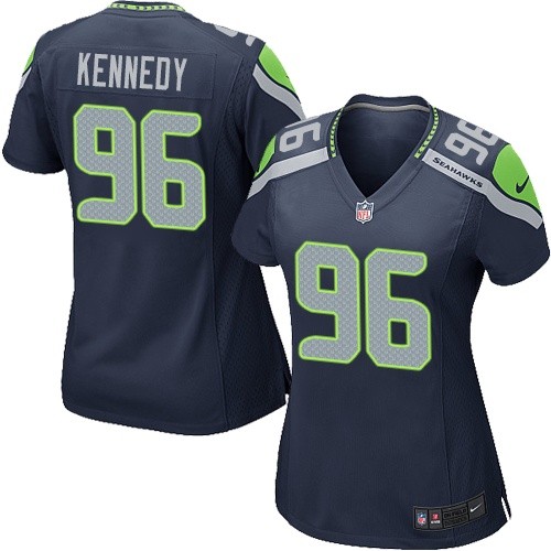 Women's Game Cortez Kennedy Nike Jersey Navy Blue Home - #96 NFL Seattle Seahawks